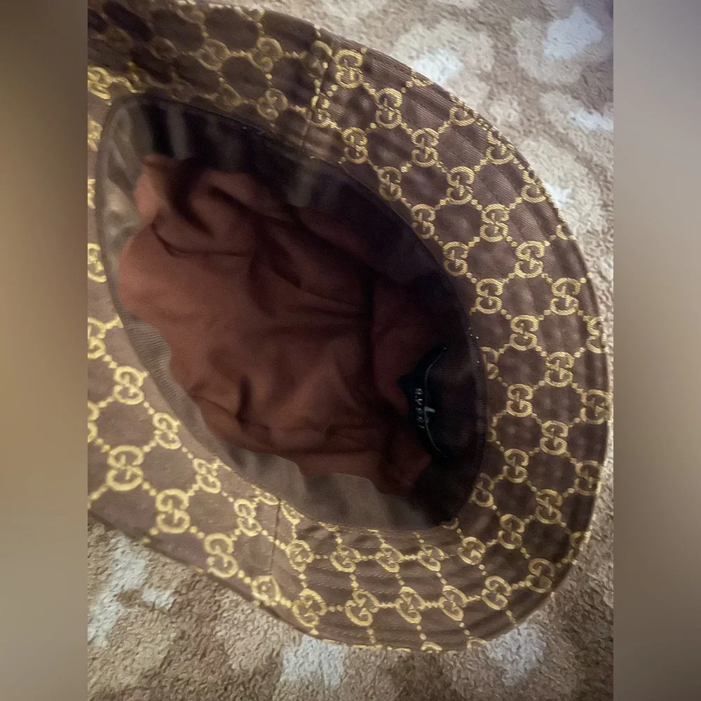 Gucci Signature Brown and Gold Bucket Hat - Picture 3 of 7